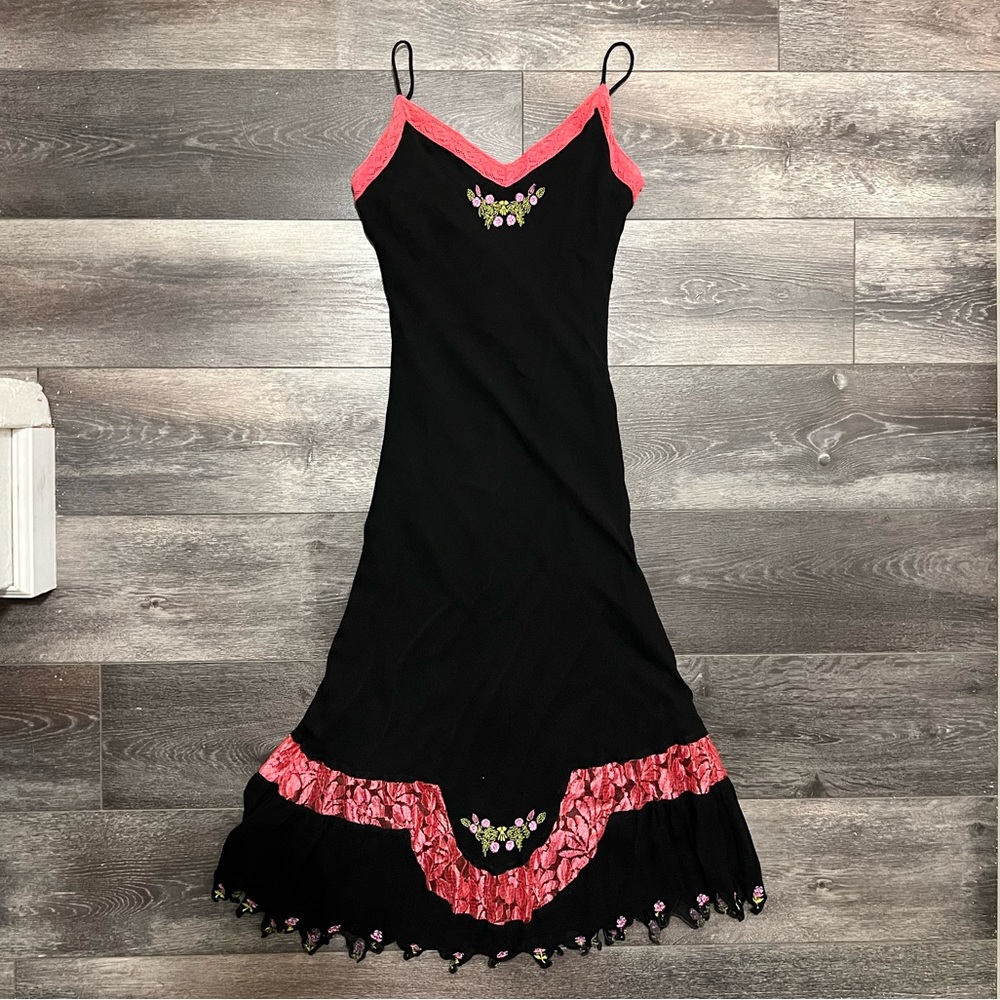🚫SOLD🚫 Vintage Betsey Johnson Sheer Mesh & Lace Dress - Picture 1 of 8
